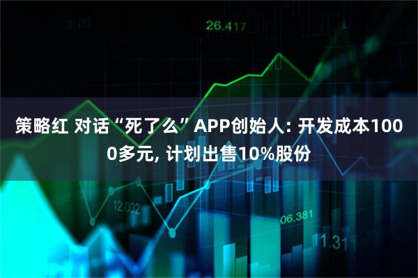 策略红 对话“死了么”APP创始人: 开发成本1000多元, 计划出售10%股份